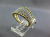WIDE 1.0CT DIAMOND 14KT YELLOW GOLD MULTI ROW BEADED GRADUATING ANNIVERSARY RING