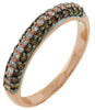0.63CT WHITE & CHOCOLATE FANCY DIAMOND 14KT ROSE GOLD 3D 3 ROW ANNIVERSARY RING