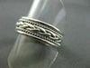 ESTATE WIDE 14KT WHITE GOLD FILIGREE ROPE DESIGN MENS WEDDING RING UNIQUE! #2439