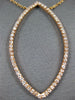 ESTATE LARGE .40CT DIAMOND 14K ROSE GOLD OPEN MARQUISE SHAPE LEAF NECKLACE 26825