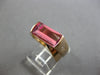 1.99CT DIAMOND & AAA PINK TOURMALINE & RUBY 14K ROSE GOLD SEMI BEZEL RING #28209