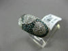 ESTATE 1.62CT WHITE & BLUE DIAMOND 14KT WHITE GOLD 3D PAVE MULTI HEART LOVE RING