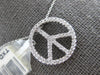 ESTATE .25CT DIAMOND 14K WHITE GOLD CLASSIC PEACE SIGN CIRCULAR FLOATING PENDANT
