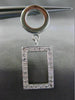 ESTATE .46CT DIAMOND 14KT WHITE GOLD 3D CIRCLE & RECTANGULAR HANGING EARRINGS