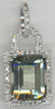 3.71CT DIAMOND & AAA GREEN AMETHYST 14K WHITE GOLD 3D LOVE KNOT FLOATING PENDANT