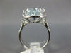 ESTATE LARGE 8.15CT DIAMOND & AAA AQUAMARINE 14K WHITE GOLD OVAL ENGAGEMENT RING