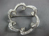 ANTIQUE LARGE 2.10CT DIAMOND PLATINUM 3D CLASSIC OPEN FLOWER PIN PENDANT