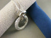 LARGE PAVE 1.20CT DIAMOND 14K WHITE GOLD LOVE CIRCLE PENDANT F/G VVS 20MM #16103