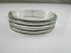 ANTIQUE WIDE 5.9CT DIAMOND 18KT W GOLD MULTI ROW BANGLE