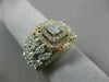 ESTATE LARGE 1.80CT DIAMOND 14KT 2 TONE GOLD CLUSTER DOUBLE HALO ENGAGEMENT RING