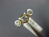 ESTATE .75CT DIAMOND 14KT 2 TONE GOLD ROUND 3 STONE SEMI BEZEL ENGAGEMENT RING