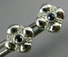 ESTATE .19CT DIAMOND & AAA SAPPHIRE 14KT WHITE GOLD FLOWER SQUARE STUD EARRINGS