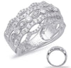 WIDE 1.08CT DIAMOND 14KT WHITE GOLD MULTI ROW ROUND & MARQUISE ANNIVERSARY RING