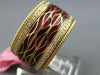 WIDE .45CT DIAMOND & RED ENAMEL 18KT YELLOW GOLD ETERNITY COMFORT FIT FUN RING