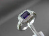 ANTIQUE 1.10CT DIAMOND & AAA AMETHYST 14KT WHITE GOLD HALO SOLITAIRE FUN RING