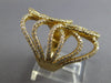ESTATE EXTRA LARGE 1.27CT DIAMOND 14KT YELLOW GOLD 3D MULTI ROW FLORAL LOVE RING