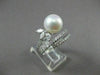 ANTIQUE 1.10CT DIAMOND 10MM SOUTH SEA PEARL 14KT WHITE GOLD COCKTAIL RING #22918