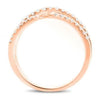 WIDE .48CT DIAMOND 14KT ROSE GOLD 3D MULTI ROW CRISS CROSS INFINITY LOVE RING