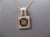 .30CT WHITE & CHOCOLATE FANCY DIAMOND 14K WHITE & ROSE GOLD HALO FOATING PENDANT