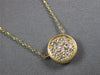 ESTATE .50CT DIAMOND 14K YELLOW GOLD 3D CLASSIC CLUSTER BEZEL ROUND FUN NECKLACE