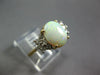 ESTATE 1.67CT DIAMOND & AAA OPAL 14KT 2 TONE GOLD CLASSIC OVAL & ROUND FUN RING