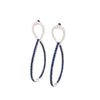 2.68CT DIAMOND & SAPPHIRE 18KT WHITE GOLD INSIDE OUT TEAR DROP HANGING EARRINGS