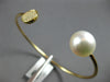 .14CT DIAMOND & SOUTH SEA PEARL 18KT YELLOW GOLD ROUND FLEXIBLE BANGLE BRACELET