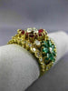 LARGE 3.80CT DIAMOND AAA MULTI GEM 18KT YELLOW GOLD 3D MULTI FLOWER FUN RING E/F