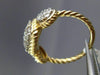 ESTATE .73CT DIAMOND 14KT WHITE & YELLOW GOLD 3D ROUND & SQUARE PAVE ROPE RING