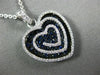 LARGE 1.69CT DIAMOND & AAA SAPPHIRE 18KT WHITE & BLACK GOLD MULTI HEART PENDANT