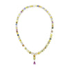 LARGE 85.72CT DIAMOND & AAA SAPPHIRE 18KT WHITE GOLD ROUND & PEAR SHAPE NECKLACE