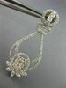 ESTATE LARGE 2.02CT DIAMOND 14K WHITE GOLD OPEN FILIGREE FLOWER HANGING EARRINGS