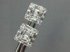 1.08CT DIAMOND 18KT WHITE GOLD 3D ROUND & BAGUETTE CLUSTER SQUARE STUD EARRINGS