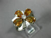 ESTATE WIDE 3.15CT WHITE & CHOCOLATE FANCY DIAMOND 14K WHITE GOLD 3D FLOWER RING