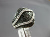 ESTATE WIDE .70CT WHITE & BLACK DIAMOND 14KT WHITE GOLD 3D HAPPY FACE FUN RING