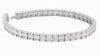 LARGE 8.96CT DIAMOND 18K WHITE GOLD ROUND & BAGUETTE MULTI SQUARE 3 ROW BRACELET