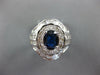 LARGE 3.63CT DIAMOND & AAA SAPPHIRE 14KT WHITE GOLD OVAL FLOWER ENGAGEMENT RING