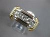 ESTATE LARGE 1.05CT DIAMOND 14KT 2 TONE GOLD 3D ROUND 5 STONE CHANNEL MENS RING