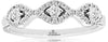 ESTATE .30CT DIAMOND 14KT WHITE GOLD CLASSIC ROUND INFINITY THREE LEAF FUN RING