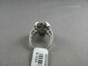 ANTIQUE  WIDE 1.15CT DIAMOND & AAA BLUE SAPPHIRE 14KT WHITE GOLD 3D FLOWER RING