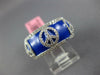 WIDE 1.40CT DIAMOND & BLUE ENAMEL 18KT WHITE GOLD MULTI PEACE SIGN ETERNITY RING