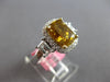 GIA LARGE 3.72CT WHITE & FANCY YELLOW DIAMOND 18KT WHITE GOLD MULTI SHAPE RING