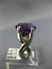 ANTIQUE WIDE 3.0CT AAA AMETHYST 18K WHITE GOLD OVAL CLASSIC SOLITAIRE RING #1004