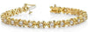ESTATE 3.0CT DIAMOND 14K YELLOW GOLD GROOVED X MULTI FLOWER LOVE TENNIS BRACELET
