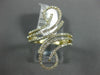 ESTATE LARGE .25CT ROUND DIAMOND 14KT YELLOW GOLD 3D MULTI ROW DOUBLE SWIRL RING