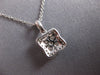 ESTATE .39CT DIAMOND 14KT WHITE GOLD 3D CLUSTER SQUARE FLOWER FLOATING PENDANT