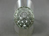 ESTATE LARGE .26CT DIAMOND 14K WHITE GOLD 3D ROPE OPEN FILIGREE OVAL FLOWER RING