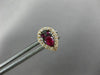 ESTATE .57CT DIAMOND & AAA RUBY 14KT ROSE GOLD CLASSIC PEAR HALO STUD EARRINGS
