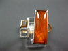 .07CT DIAMOND & AAA ORANGE AGATE 14KT ROSE GOLD 3D SQUARE RECTANGULAR FUN RING