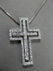 ESTATE .80CT DIAMOND 18KT WHITE GOLD 3D HANDCRAFTED FLOATING CROSS PENDANT 13084